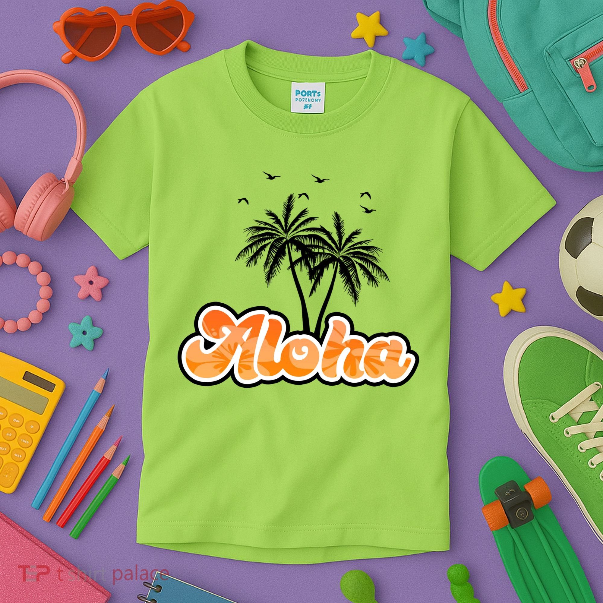 Aloha Palm Trees Hawaii Tropical Kids T-Shirt