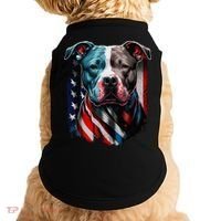 American Pitbull Terrier USA Flag Patriotic Dog Doggie Tank thumb 0