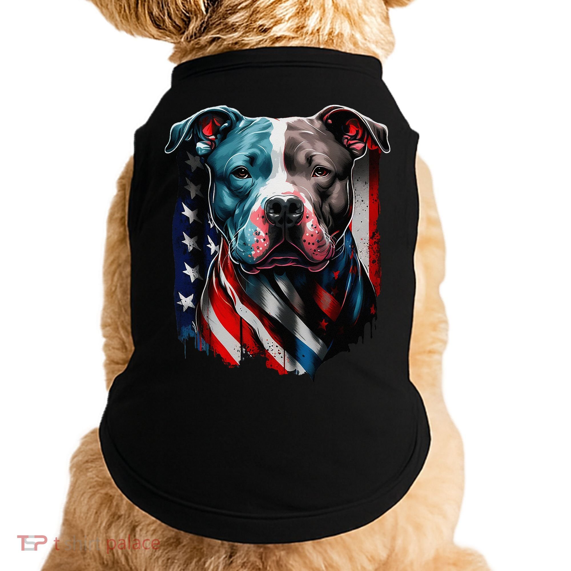 American Pitbull Terrier USA Flag Patriotic Dog Doggie Tank