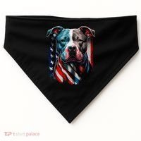 American Pitbull Terrier USA Flag Patriotic Dog USA-Made Doggie Bandana thumb 0