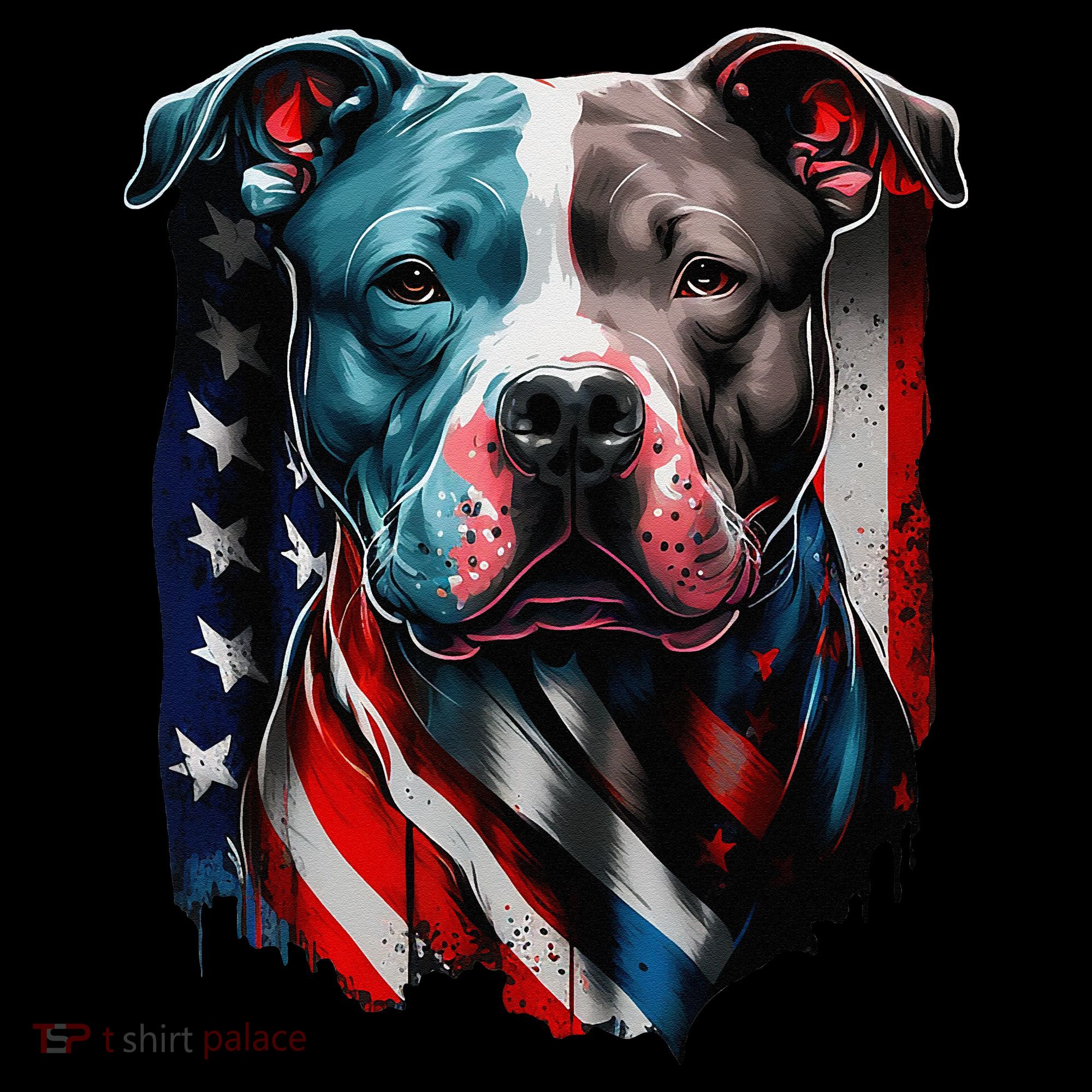 American Pitbull Terrier USA Flag Patriotic Dog Women's Hoodie