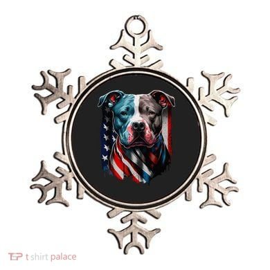 American Pitbull Terrier USA Flag Patriotic Dog Ornament
