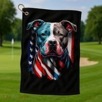 American Pitbull Terrier USA Flag Patriotic Dog Golf Towel thumb 1