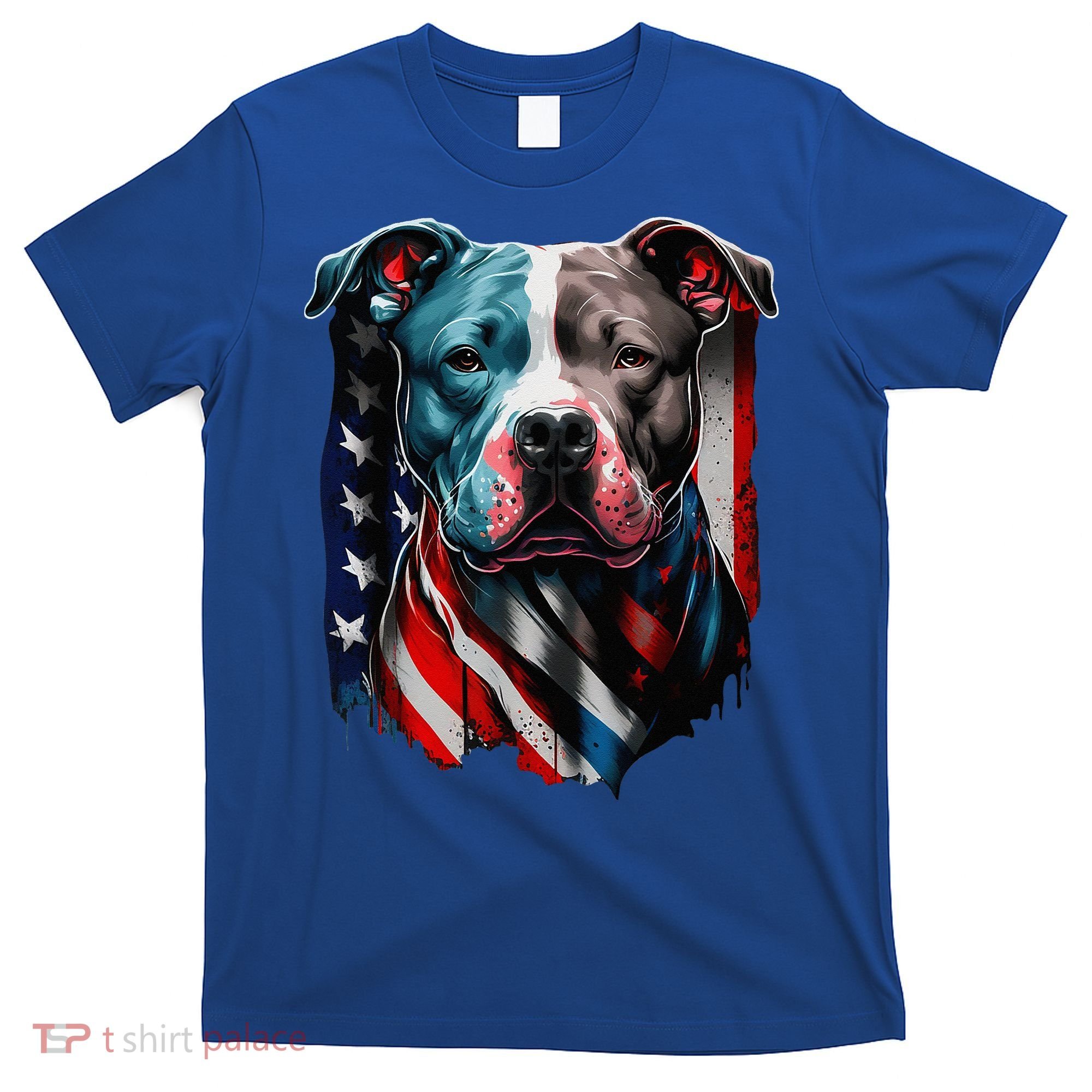 American Pitbull Terrier USA Flag Patriotic Dog T-Shirt