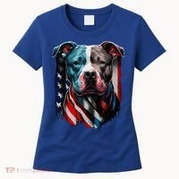 American Pitbull Terrier USA Flag Patriotic Dog Women's T-Shirt thumb 0