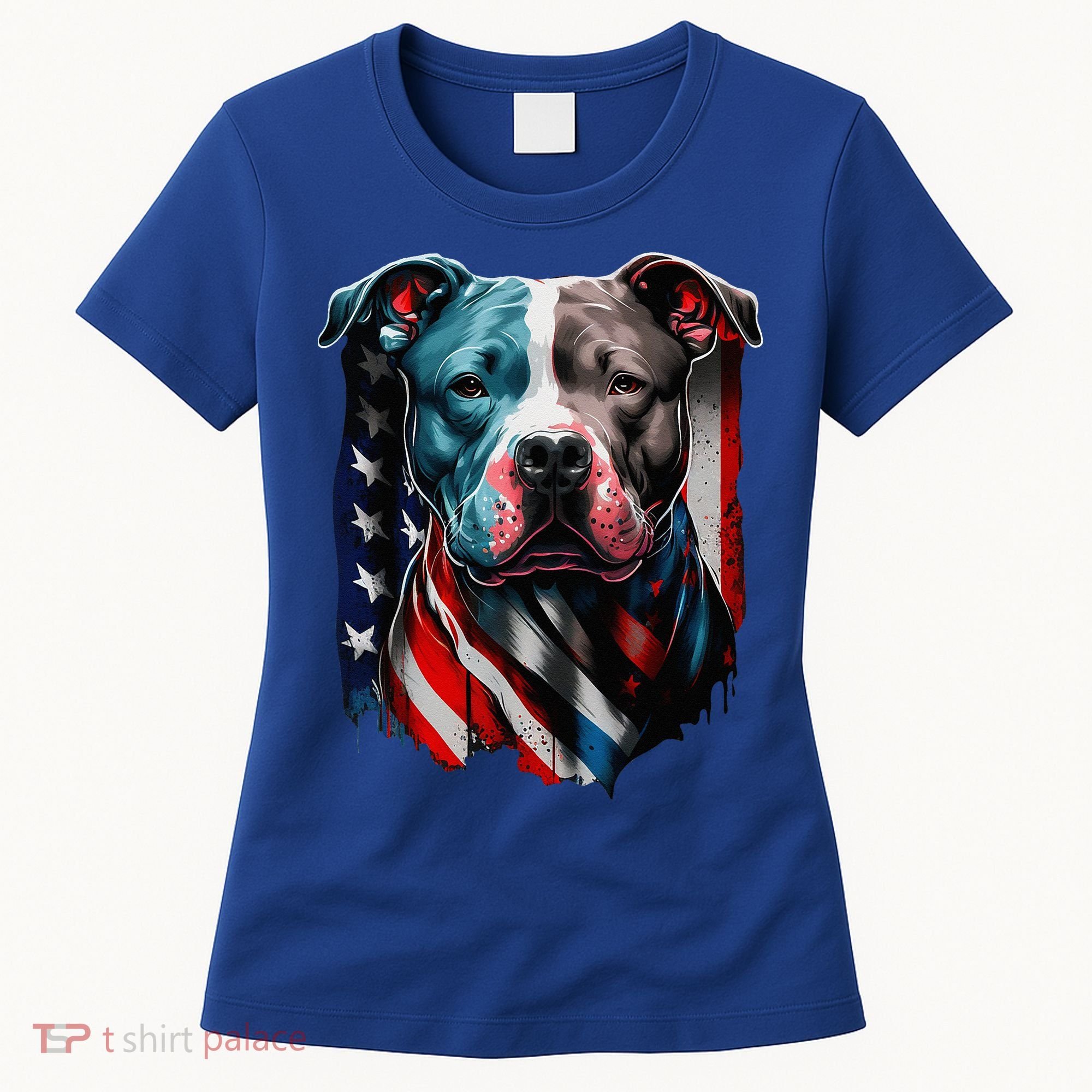 American Pitbull Terrier USA Flag Patriotic Dog Women's T-Shirt