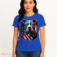 American Pitbull Terrier USA Flag Patriotic Dog Women's T-Shirt thumb 4