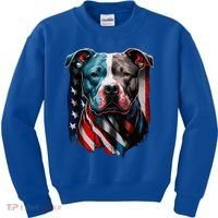 American Pitbull Terrier USA Flag Patriotic Dog Kids Sweatshirt thumb 0