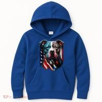 American Pitbull Terrier USA Flag Patriotic Dog Kids Hoodie thumb 0