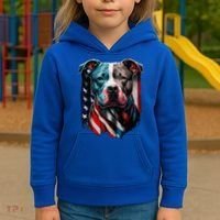 American Pitbull Terrier USA Flag Patriotic Dog Kids Hoodie thumb 3