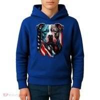 American Pitbull Terrier USA Flag Patriotic Dog Kids Hoodie thumb 4