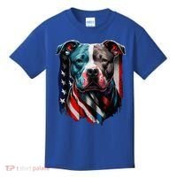 American Pitbull Terrier USA Flag Patriotic Dog Kids T-Shirt thumb 0