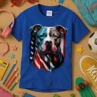 American Pitbull Terrier USA Flag Patriotic Dog Kids T-Shirt thumb 3