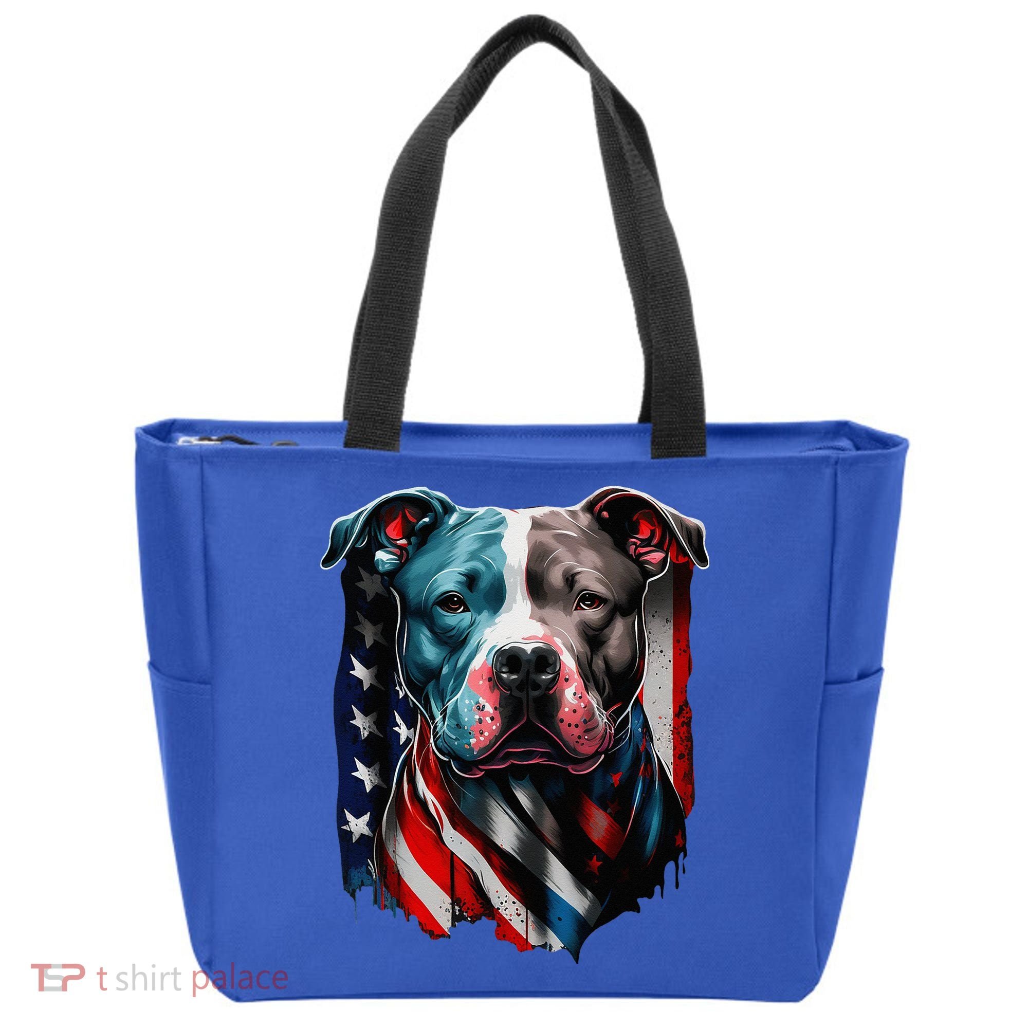 American Pitbull Terrier USA Flag Patriotic Dog Tote Bag