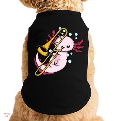 Axolotl Playing Trombone  Marching Band Trombone Doggie Tank