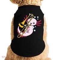 Axolotl Playing Trombone  Marching Band Trombone Doggie Tank thumb 0