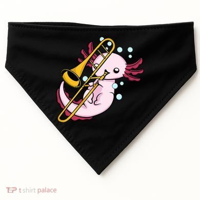 Axolotl Playing Trombone  Marching Band Trombone USA-Made Doggie Bandana