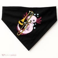 Axolotl Playing Trombone  Marching Band Trombone USA-Made Doggie Bandana thumb 0