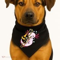 Axolotl Playing Trombone  Marching Band Trombone USA-Made Doggie Bandana thumb 1