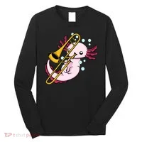 Axolotl Playing Trombone  Marching Band Trombone Long Sleeve Shirt thumb 0