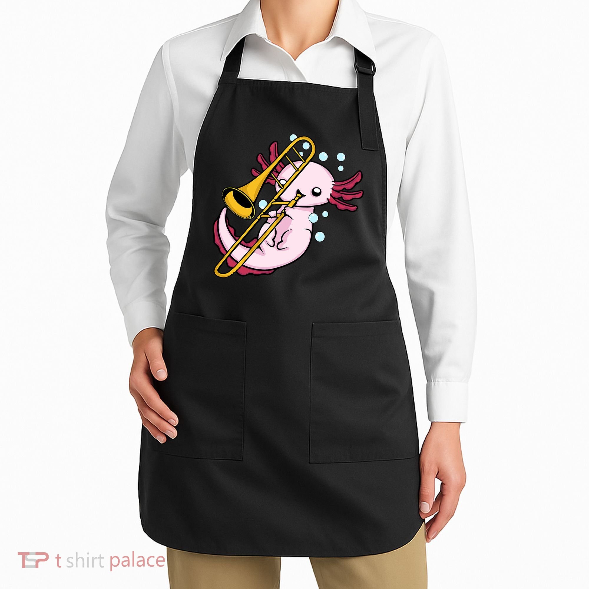 Axolotl Playing Trombone  Marching Band Trombone Apron