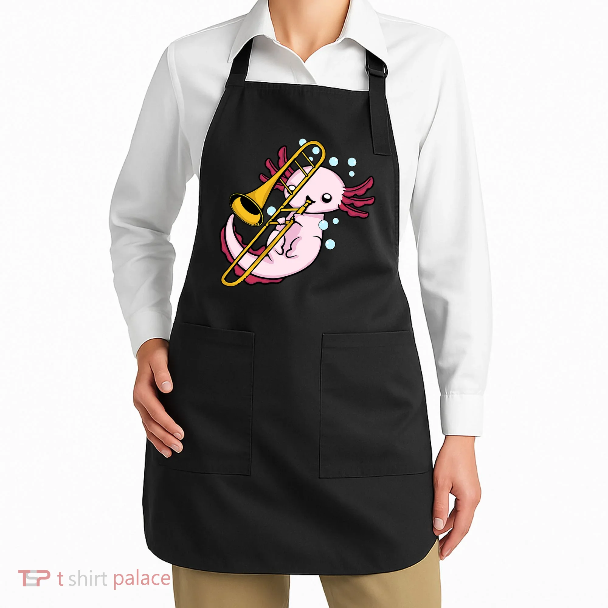 Axolotl Playing Trombone  Marching Band Trombone Apron