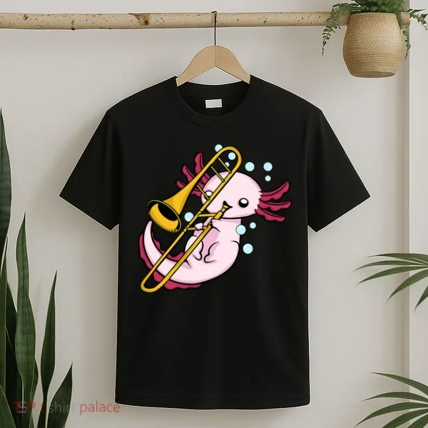 Axolotl Playing Trombone  Marching Band Trombone T-Shirt