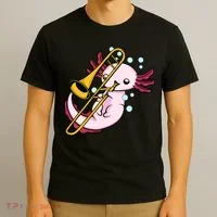 Axolotl Playing Trombone  Marching Band Trombone T-Shirt thumb 3