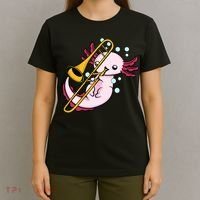 Axolotl Playing Trombone  Marching Band Trombone T-Shirt thumb 4