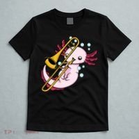 Axolotl Playing Trombone  Marching Band Trombone T-Shirt thumb 5