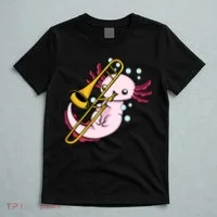 Axolotl Playing Trombone  Marching Band Trombone T-Shirt thumb 5