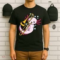 Axolotl Playing Trombone  Marching Band Trombone T-Shirt thumb 6