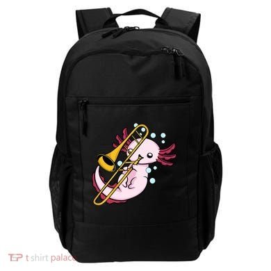 Axolotl Playing Trombone  Marching Band Trombone Backpack