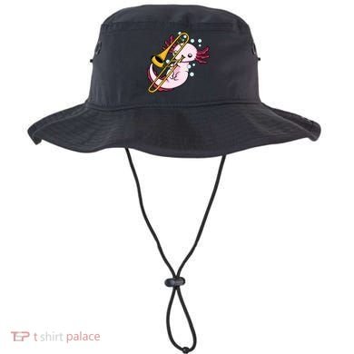 Axolotl Playing Trombone  Marching Band Trombone Bucket Hat