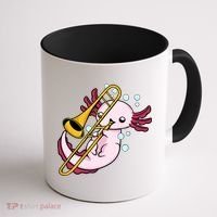 Axolotl Playing Trombone  Marching Band Trombone Coffee Mug thumb 1