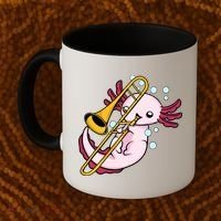 Axolotl Playing Trombone  Marching Band Trombone Coffee Mug thumb 2