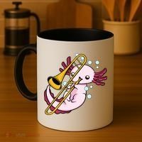 Axolotl Playing Trombone  Marching Band Trombone Coffee Mug thumb 4