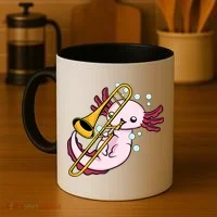 Axolotl Playing Trombone  Marching Band Trombone Coffee Mug thumb 4