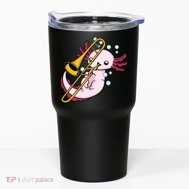 Axolotl Playing Trombone  Marching Band Trombone Tumbler