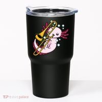Axolotl Playing Trombone  Marching Band Trombone Tumbler thumb 0
