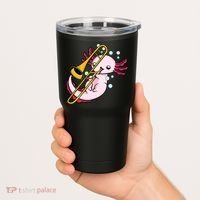 Axolotl Playing Trombone  Marching Band Trombone Tumbler thumb 2