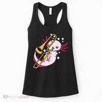 Axolotl Playing Trombone  Marching Band Trombone Women's Tank Top thumb 0