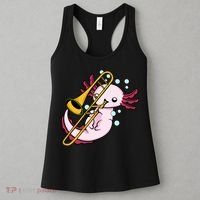 Axolotl Playing Trombone  Marching Band Trombone Women's Tank Top thumb 3