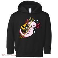 Axolotl Playing Trombone  Marching Band Trombone Toddler Hoodie thumb 0