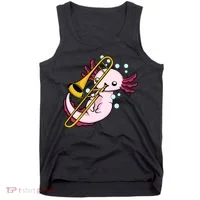 Axolotl Playing Trombone  Marching Band Trombone Tank Top thumb 0