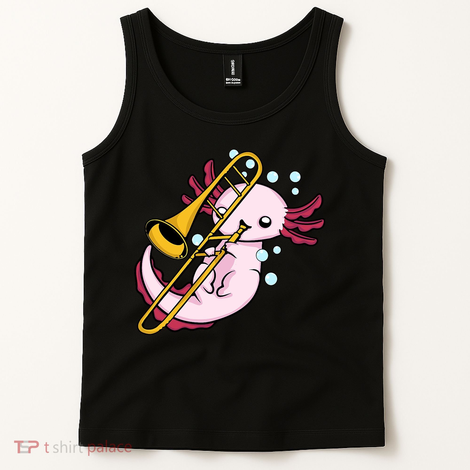 Axolotl Playing Trombone  Marching Band Trombone Tank Top