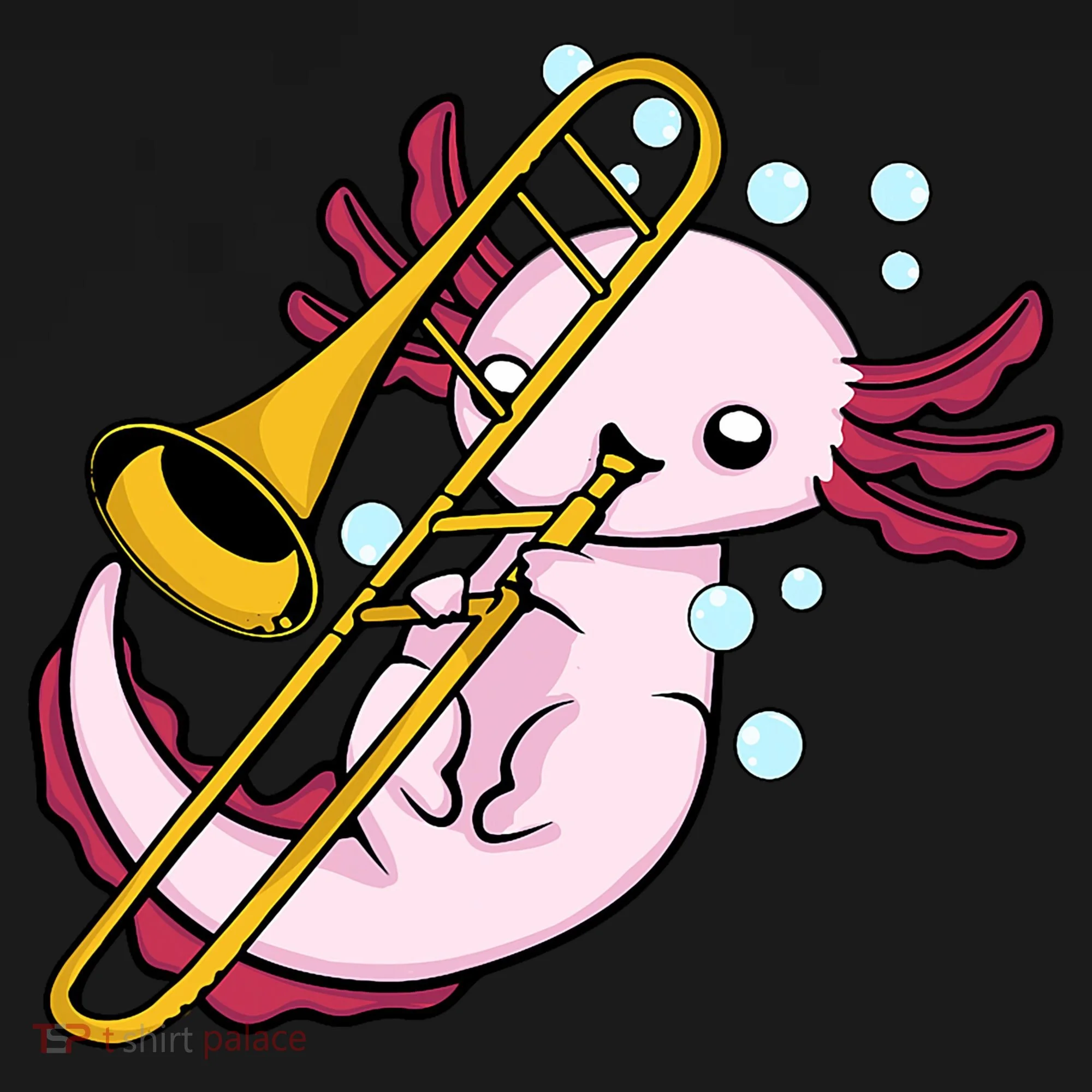 Axolotl Playing Trombone  Marching Band Trombone Tank Top