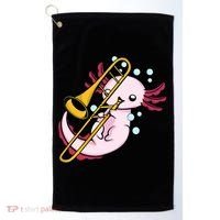 Axolotl Playing Trombone  Marching Band Trombone Golf Towel thumb 0