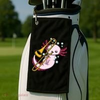 Axolotl Playing Trombone  Marching Band Trombone Golf Towel thumb 2