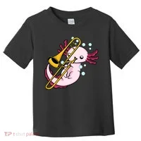 Axolotl Playing Trombone  Marching Band Trombone Toddler T-Shirt thumb 0